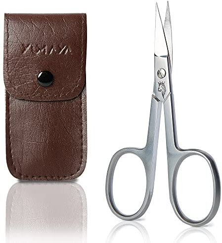 YUMAYA® Profi Nagelschere aus Edelstahl | inklusive Etui & eBook | Scharf und Spitz | Linkshänder & Rechtshänder geeignet | Hautschere | Nagelhautschere, bioderma sensibio