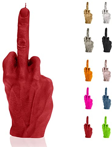 Candellana Mittelfinger Kerze - Mittelfinger Figur - Coole Deko - Gothic Deko - Grunge Deko Kerze - Heavy Metal Deko - Grunge Room Decor - Büro Gadgets - Kerzen Deko - Lustige Kerze Hand FCK, 22,2 x 8,5 x 7,7 cm