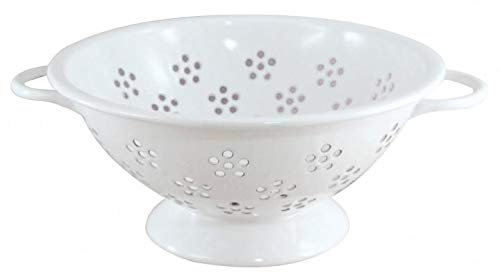 Honeyware 87021 Salatseiher Abtropfsieb aus Emaille, Durchmesser 22 cm, mit Griffen