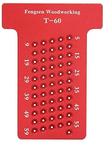Aluminum Alloy Scribing Gauge, Woodworking T-type Scriber,Square Wood Layout Metric Mark Gauge Caliper Ruler Carpenter Measuring Tool (Red)