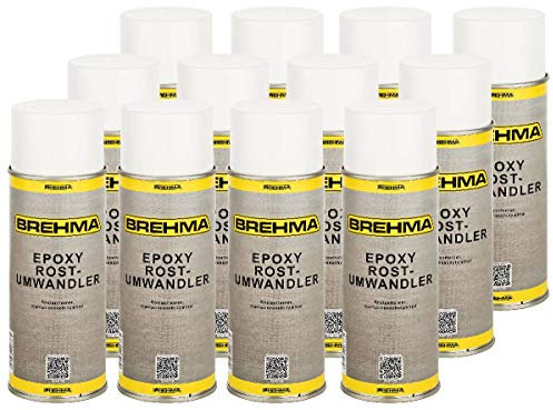 BREHMA 12x Epoxy Rostumwandler 400ml Spraydose Rostentferner Rostschutz Roststopp