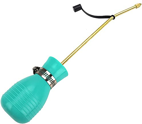 SI FANG Puder-Staubwedel, Schädlingsbekämpfung, Kolbensprüher mit großer Kieselgur, Staubwedel, Puderspender, langer Kupferrohr, Hand-Pestizid-Applikator, Gartenpuffer für Käfer und Schädlinge (grün)