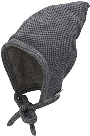 Sterntaler Baby Jungen Häubchen Baby Mütze - Viskose Waffeloptik Mütze mit Bindeband - rauchgrau, 35