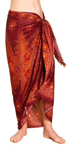 PANASIAM Sarong Tuch - Gr. L-XXL Pareo Tuch Peacock - für Damen & Herren | Lunghi, weiche Viskose, als leichter Strandrock, Wickelkleid, Strandtuch, Bikini Cover-up oder Wandbehang, Print-Design