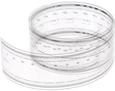 sourcing map Película Flexible Regla 60cm 0, 1mm Escala con R Transparente | Ángulo y Ancho Líneas PET Plástico Plegable Recta Regla Calibración Suave Regla Medición Herramienta para Fábrica
