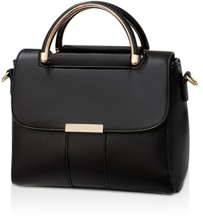 FANDARE Damen Handtaschen Elegant Handy Umhängetasche Crossbody Tasche PU Leder Schultertasche Frauen Handytasche zum Umhängen Schultertasche Portemonnaie Geldbörse DamentascheSchwarz