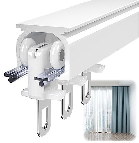 V3VOGUE Aluminium Vorhangschiene Schwerlast - Gardinen Schienensystem - Decken- Oder Wandmontage-Vorhangschienen, Schlafzimmer-Vorhangschienen, Schieben-gardinenstangen Für Fenster