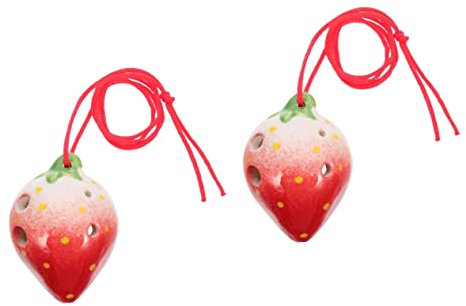 TOYANDONA 2stücke Kerntyp Okarina Aus Keramik Erdbeeren-design Leicht Spielbar Für Junge Mädchen Und Anfänger