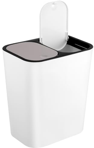 TOPBATHY Mülleimer Fach Mülltonne Müllcontainer für das Kinderzimmer kleiner Plastikbehälter Abfalleimer doppelte Mülltonne Gitter Kunststoff-Box Kombination
