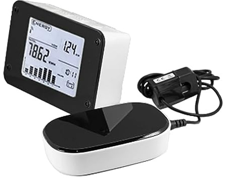 iFutniew Wireless Electricity Monitor to Track Energy Usage in Real Time for Single Or Three Phase Power Meter Easy to Use White+Black