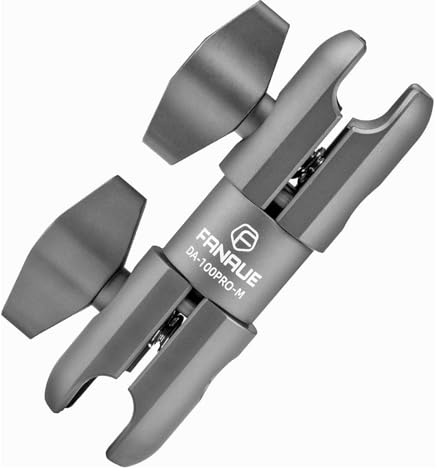 FANAUE Doppelbuchsen-Schwenkarm aus Verbundmaterial, 9,4 cm Aluminium-Befestigungsarm, doppelte 20-mm-Stecknussenenden – passend für 20 mm Befestigungskugel (DA-100PRO-M)
