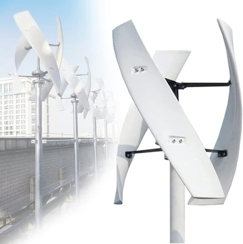 YLANMEI Aerogenerador Vertical Magnético Silencioso 5000w 3 Palas para Casa Aerogenerador Vertical 12v 24v Kit Completo Aerogenerador Autoconsumo, para Terraza, Marina, Barco,12V