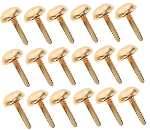 VILLCASE 100 Stück Mini-metallbrads Mit Rundkopf, Zwei Metallbeinen, Goldfarben, Vielseitige Bastelnägel, Papierknöpfe, Dekorative Befestiger Für Handwerksarbeiten Und DIY-anwendungen