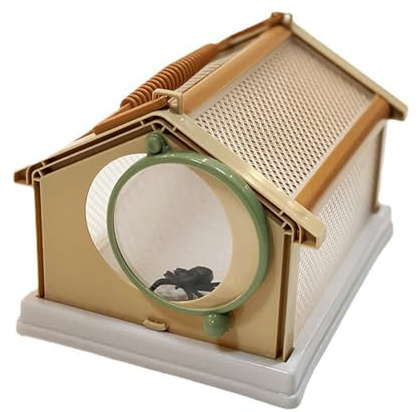 Stgbcst Insektobservationsbur, för utomhusbruk, för silkesmalar, 20 x 15 x 13 cm, bur för insekter och fjärilar, bärbar, andningsbar, för små djur (kaki)