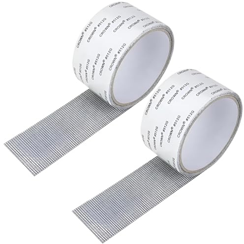 WQNNQW 2 rotoli, 5 cm x 2 m, nastro di riparazione, zanzariera, set di riparazione della zanzariera, riparazione della zanzariera, colore nero