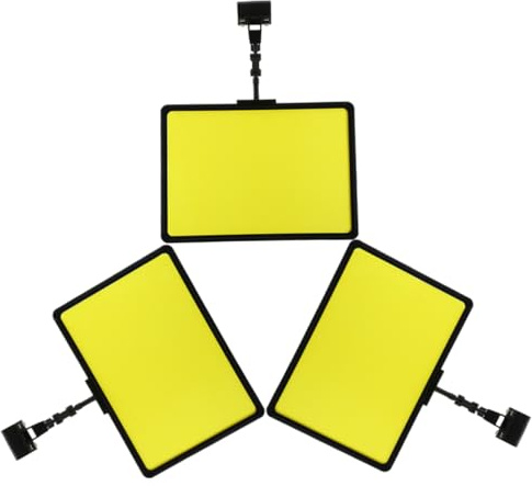 iplusmile Soportes para Etiquetas de Precio Multifunción para Supermercado, Clips para Carteles A4 con Marco Negro y Papel Amarillo, Paquete de 3 Unidades, Accesorios de Exhibición