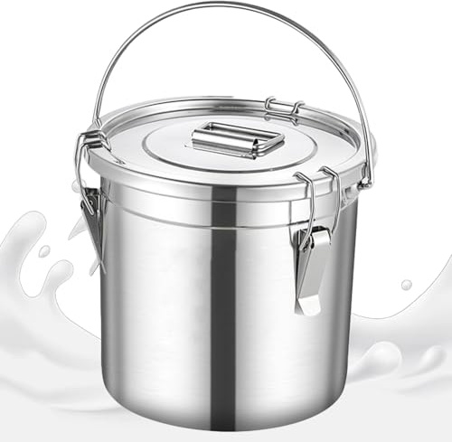 Adima 304 Edelstahl Eimer Milcheimer Kanne Kanister Milchkannen Milchtransportkanne mit Verschluss Eiskübel für Küche, Picknicks, Grillpartys und Strandausflüge,30L
