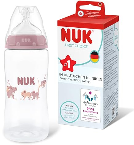 NUK First Choice Babyflaska | 3+ månader | 300 ml | Anti-kolikmatningsflaska | PP | Temperaturindikator | Koala | 1 styck