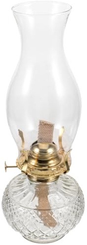 BESPORTBLE Vintage Kerosene Lamp Decorative Oil Lamp Glass Kerosene Table Decor for Desktop Fireplace Kitchen Living Room Bedroom Wedding 13.39 X 4.92 X 4.92 in