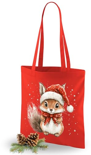 GRAZDesign Weihnachts Einkaufstasche Rot - Personalisierbare Geschenkverpackung mit Text