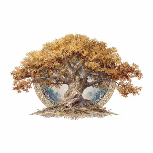 XENIOU Quadro albero della vita Albero d'oro con cornice ornata stampe da parete, stampe su tela, La Casa Camera da Letto Soggiorno Bagno Cucina Ufficio.(Multicolore)-70x100cm Non incorniciato