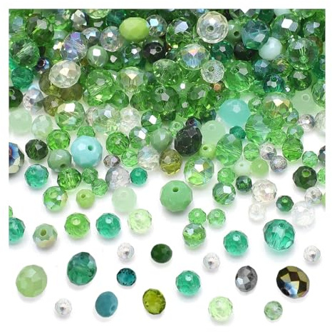 SZMK Lot de 800 Perles en Cristal à Facettes 4/6/8 MM,Perles pour Bijoux avec Cordon élastique,Artisanat Perle Verre pour Bracelet,Glass Beads for Jewelry Making pour Adulte, Enfant, Colliers DIY