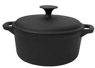 Guison esmaltado Hierro Fundido Cacerola con Tapa, Negro, 2,5 L, Pack de 6