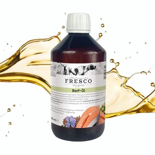 FRESCO Dog Barf Öl für Hunde 250ml | Kaltgepresstes Omega 3 Öl