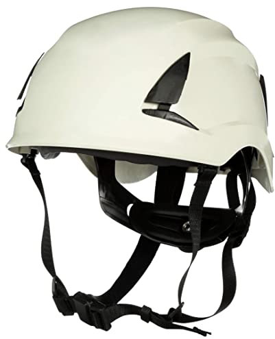 3M SecureFit Safety Helmet with Chin Strap, Non-Vented, White