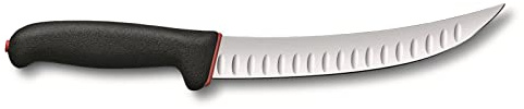 Victorinox Fibrox Dual Grip Schlachtmesser, Swiss Made, Kullenschliff, gebogene, schmale Klinge, schwarz
