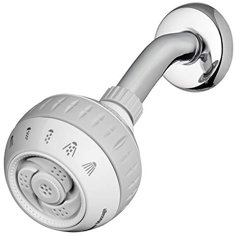 Waterpik Original Massage Duschkopf mit Massagesprays und 6 Modi, DIY Einfache Installation, 1,8 GPM, Weiß, SM-621E