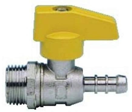 rubinetto valvola gas 1/2'' M - attacco D.10 mm. per tubo, GPL metano EN 331