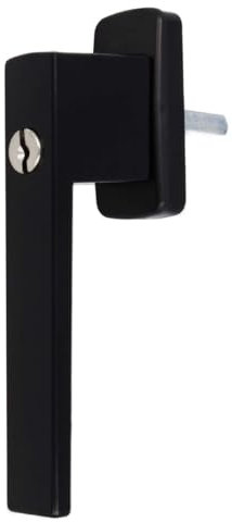 Aluminium Fenstergriff Quadrat abschließbar, Farbe:Schwarz RAL 9005, Stiftlänge:45mm