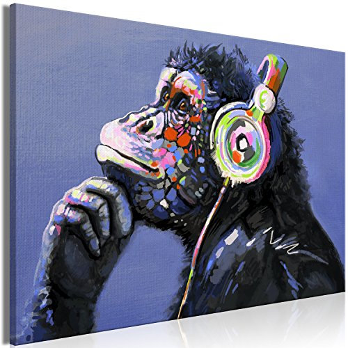 murando Acoustic Canvas Wall Art Monkey 120x80 cm / 47 x 32 picture with acoustic foam sound absorption print image Artwork 1 pc room acoustics soundproofing Music g-C-0089-b-a