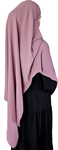Yaqeen Khimar Triangolo Lungo Hijab per Muslimah Un Pezzo Morbido Tessuto Crêpe Foulard Materiale Chadors Arabia Islamico Preghiera Vestito