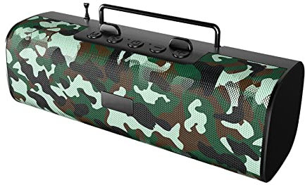 ZXNQ Portable Camouflage Boombox - Bluetooth/TF/AUX Speaker Enhanced FM Radio - Perfect for Home and Outdoor,Rainforest camouflage