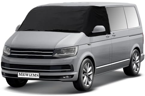 Frontscheibenabdeckung für VW T5 T6, Windschutzscheibenabdeckung, 600D Dickes Oxford Tuch Anti ultraviolett, Anti Schnee, Staubdicht, Verdickt aktualisierte VW Windschutzscheibenabdeckung (T5 T6)