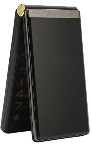Teléfono Plegable para Personas Mayores, Teléfono Móvil Desbloqueado 2G Dual SIM, Pantalla Doble de 3 Pulgadas, Batería de 5900 MAh, Volumen Alto de Botón Grande, Compatible con (Color de deslustre)