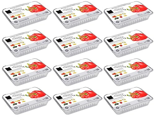 Acan Tradineur - 12 Packs de Bandejas de Aluminio - Apto para Todo de Alimentos - Resistente e higiénico - 2 Unidades por Pack - 21,9 x 15,8 x 3,8 cm - 24 Unidades Totales