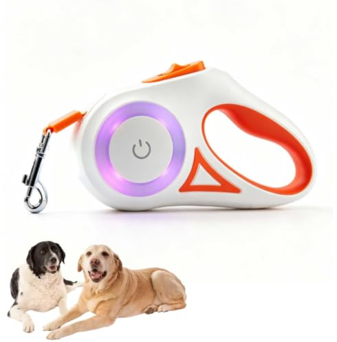 Ausziehbare LED-Hundeleine, Ausziehbare Haustierleine Mit Buntem LED-Licht, Ergonomischer Griff, Hundeleine Erweiterbare Hunde Blei Retractable Haustierleine Für Den Nachtspaziergang (01)