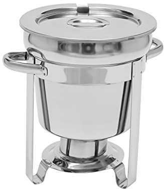 LUNICASHA Edelstahl Chafing Dish Rund, Warmhaltebehälter Essen mit Deckel, Wärmebehälter für Speisen, Chafer Warmer Set für Buffet Catering Gastro und Party 7L