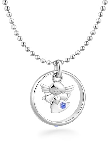 fish Kette Taufe Mädchen/Junge Silber/Gold Taufring Schutzengel Engel-Anhänger Halskette Kinder-Schmuck Tauf-Geschenk Geburt Tasche Karte und Geschenkbox Geschenk