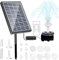 7W Solar Fountain Pump with Remote Control, Double Solar Fountain, 10 Fountain Styles Fountain Pump with 3000mAh Built-in Battery, Solar Water Features for Garden, Small Pond, Bird Bath