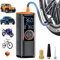 Gonfleur de pneus portable - Sunear Compresseur d'air sans fil 150PSI - batterie 7800mAh - écran LCD double pour pneus, moto, vélo, ballon.