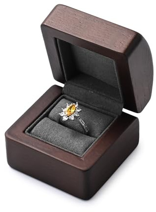 Oirlv Luxury Ring Storage Box Wooden Ring Organiser with Plush Interior | Suitable for Engagements, Marriage Proposals and Weddings, Suitable for Men and Women