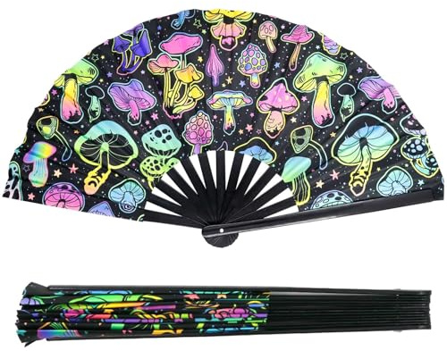 Ventaglio rave,Ventaglio a mano,Ventaglio Pieghevole Grande,Ventaglio da Festival,Ventaglio a Mano Pieghevole,per Rave,festival,eventi,feste,danza,prestazioni,club