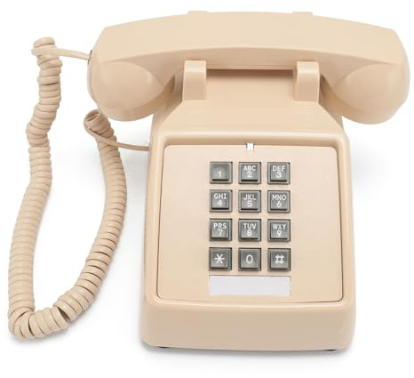 Telefono Fisso Retrò Rotante, Telefono Vintage Anni '60 con Suoneria Meccanica e Pulsanti a Disco, Telefono a Fili per Casa, Bar, Ufficio
