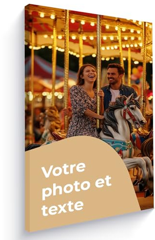 Cimpress Tableau Photo Personnalisé sur Toile, Image, Texte ou Logo, 30 x 20 cm, Format vertical, Décoration Murale Maison ou Bureau, Cadeau de Saint-Valentin pour couple, famille et amis
