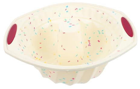 COLLBATH Professional Non-Stick Silicone Savarin Cake Mold 12-inch Candy Color for Baking and Pastry Making