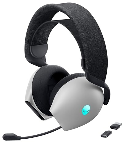 Alienware AW725H Casque Gaming sans Fil Tri-Mode – Dolby Atmos, 55h autonomie, IA Micro, AlienFX RGB, Dark Side of The Moon